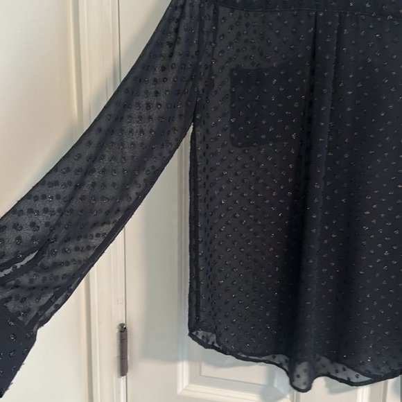 Abercrombie & Fitch Dot Metallic Button Down Blouse size S - Picture 12 of 13